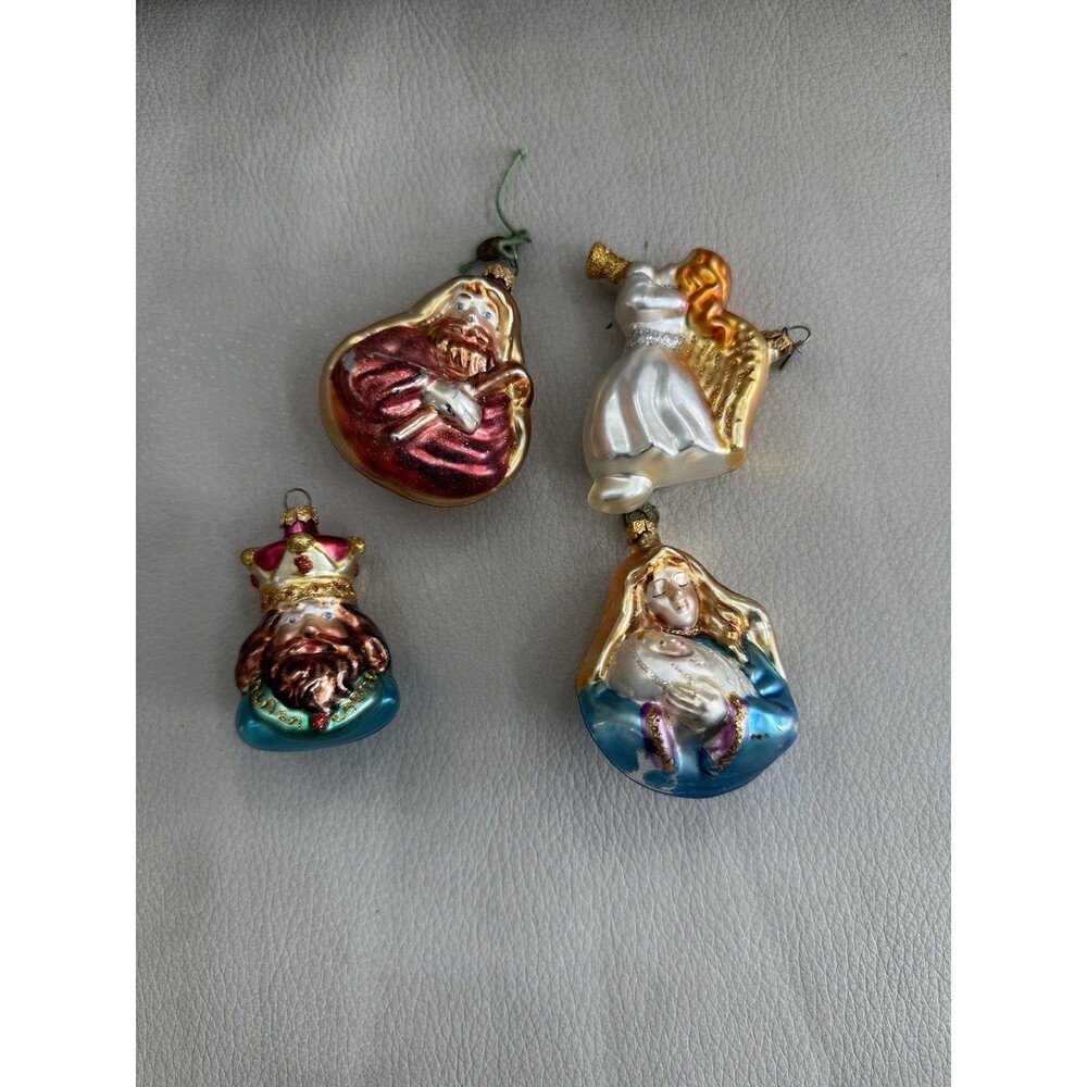 Department 56 nativity blown glass mini ornaments Mary Joseph Angel Wiseman